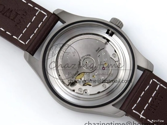 MIROTIME 1224 Pilot Mark XVIII Titanium BLSF 1:1 Best Edition Black Dial on Brown Leather Strap MIYOTA Popular 7020